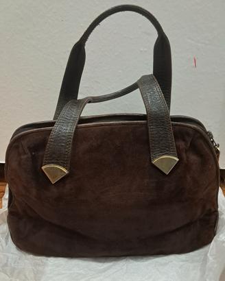 borsa in pelle scamosciata