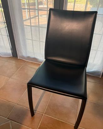 4 sedie di pelle nere