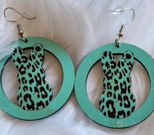 Orecchini circolari verdi