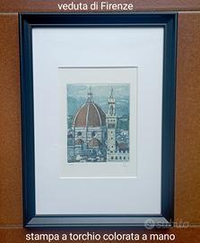 Acquaforte di Firenze in cornice 20x30 