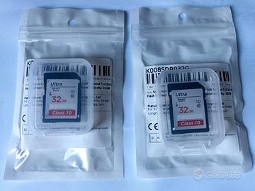 2 Pz Schede SD Ultra 32GB Classe 10 per fotocamera