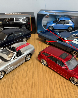 5 MODELLINI 1:18 PORSCHE COBRA MERCEDES 205 DODGE