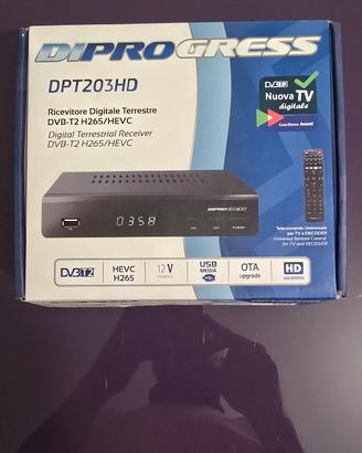 DECODER DIGITALE TERRESTRE DIPROGRESS DVB-T2 HEVC 