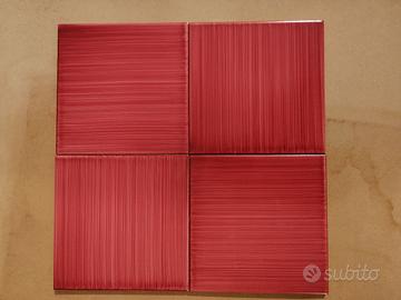 Ceramica vietri 20x20 rosso/blu  pennellato a mano