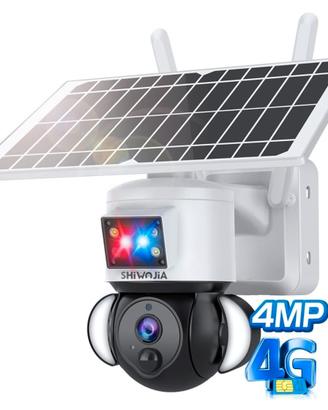 4G Telecamera SIM Esterno con Solare, 2K 4MP 360° 