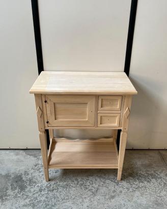 Mobile tavolino / consolle in legno al grezzo