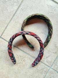 Cerchietti con trama scozzese (rosso e verde)