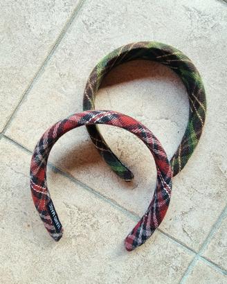 Cerchietti con trama scozzese (rosso e verde)