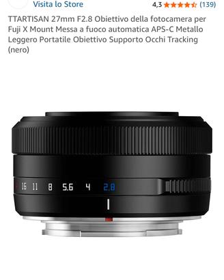 OBIETTIVO TTARTISAN 27mm F2.8 AF - FUJI X MOUNT