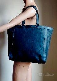 Originale CALVIN KLEIN, borsa tessuto logato/pelle