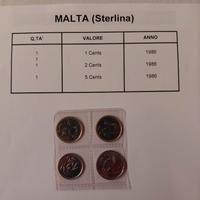 Monete Malta 1986 - 1, 2, 5 Cents