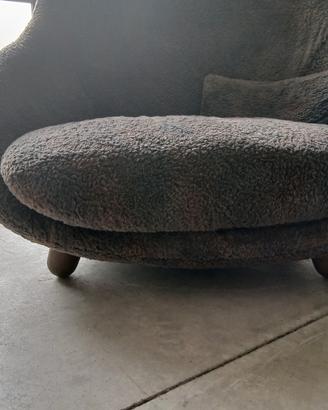 poltrona marrone melange particolare d'arredo