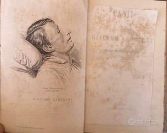 Giacomo Leopardi CANTI  1860 - 2° Ed. con ritratto