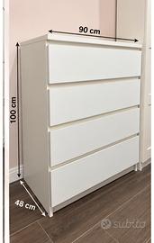 Cassettiera IKEA bianca 4 cassetti