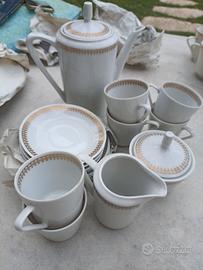 SERVIZIO DA CAFFÈ PORCELLANA  DECORATA VINT