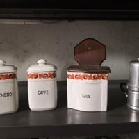 contenitori antichi per sale, farina e zucchero 
