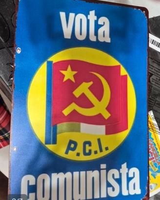 poster P.C.I  vota comunista in metallo 