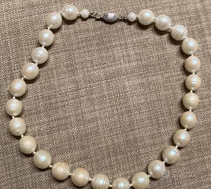 Collana di Perle Barocche Chiusura In Argento