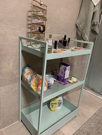 Piccolo mobile a due ripiani per bagno, camera…