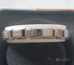 Braccialetto Elastico Acciaio Nome Fabio