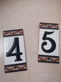 Piastrelle numero civico in ceramica 