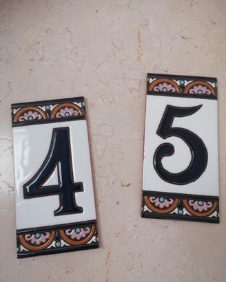 Piastrelle numero civico in ceramica 