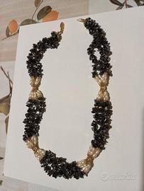 Collana ematite e perle