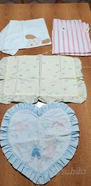 set fodere per cuscino + copertina + tenda 