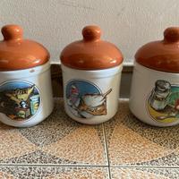 Sale zucchero e caffè barattoli in terracotta