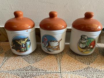 Sale zucchero e caffè barattoli in terracotta