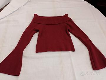 maglia a costine bordeaux 
