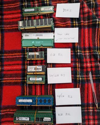 Memorie per PC e Notebook varie taglie e periodi