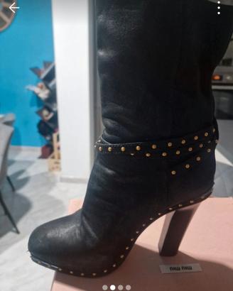 Stivaletti in  pelle camoscio MIu Miu