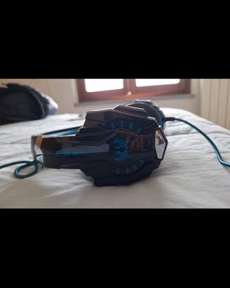 cuffie da gaming blu e nere 