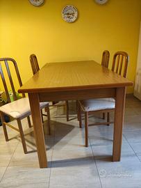 Tavolo allungabile cucina con 6 sedie rovere