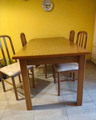 Tavolo allungabile cucina con 6 sedie rovere