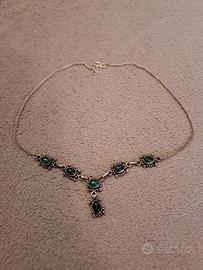 Collana antica argento e pietre