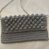 borsa ad uncinetto,pochette fatta a mano