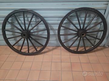 Ruote carro in legno e ferro