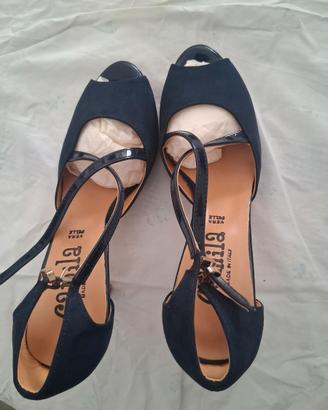 Sandali pelle  color blu