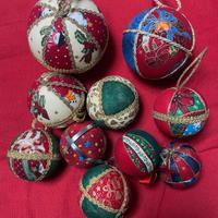 Set di 10 palline natalizie in stoffa