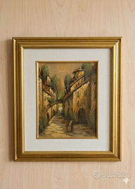 Dipinto d'epoca "Ferri" - Paesaggio Urbano con Cer