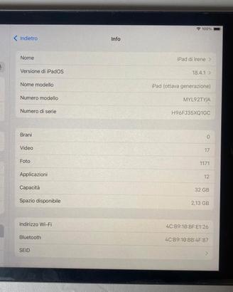 ipad 8a  generazione con penna apple