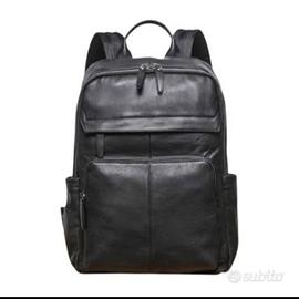 zaino premium in vera pelle. Ampia borsa per la