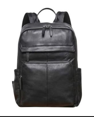 zaino premium in vera pelle. Ampia borsa per la