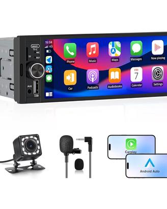 Autoradio 1 DIN con schermo Wireless CarPlay