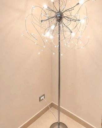 Piantana in acciaio cromato con Swarovski 