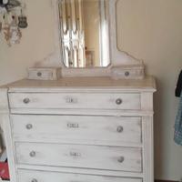 Comò con specchiera shabby chic