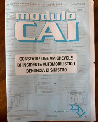 Modulo CID cartaceo incidenti