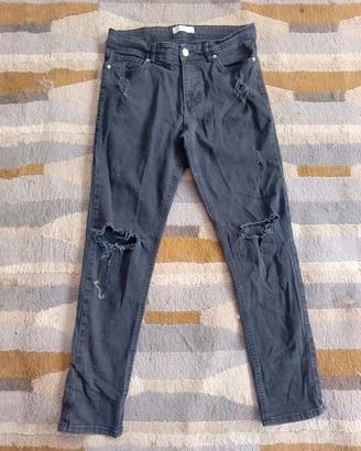 Jeans Calliope Denim Nero Distressed